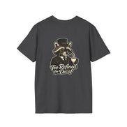 Too Refined for Decaf T-Shirt — Vintage Dapper Raccoon Coffee Tee