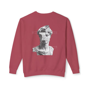 Sculpture Collage Crewneck Sweatshirt — Minimal Art Bust Graphic