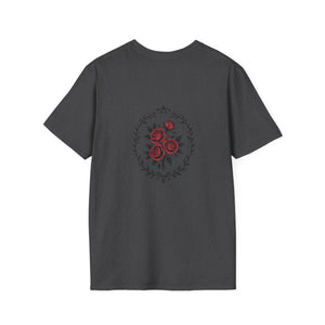 Floral Crest T-Shirt — Vintage Rose Back Print