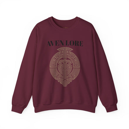 Crewneck Sweatshirt — Aven Lore Maze Logo (Minimalist Spiritual Graphic)