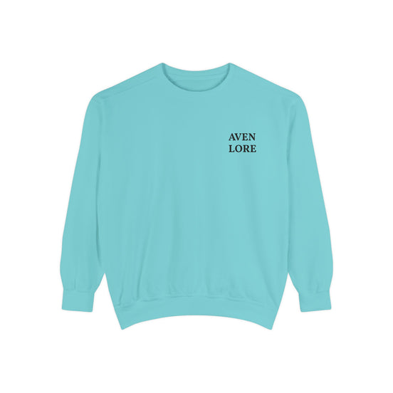 Aven Lore Embroidered Sweatshirt — Minimal White Crewneck