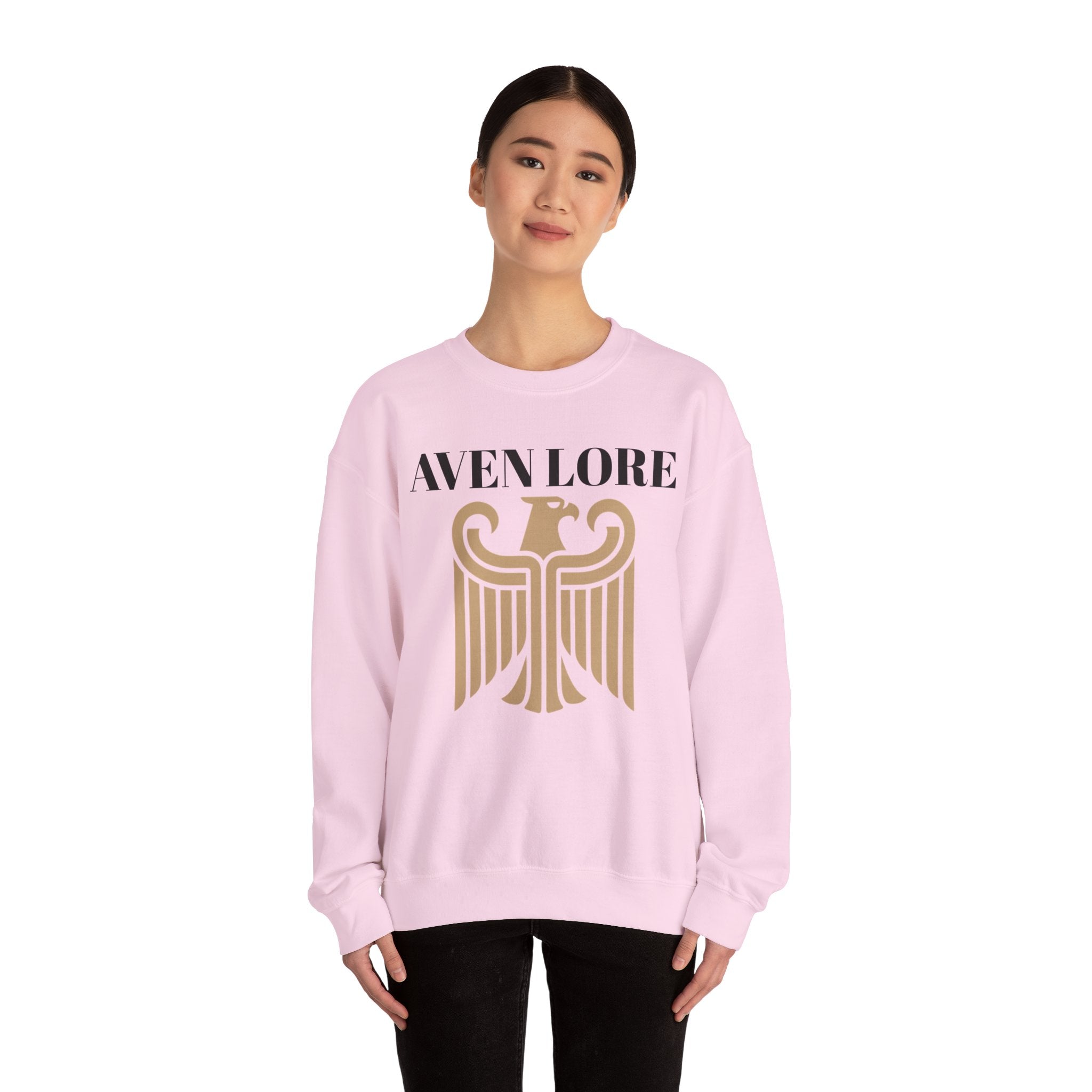 Aven Lore Crewneck Sweatshirt — Vintage Gold Eagle Graphic