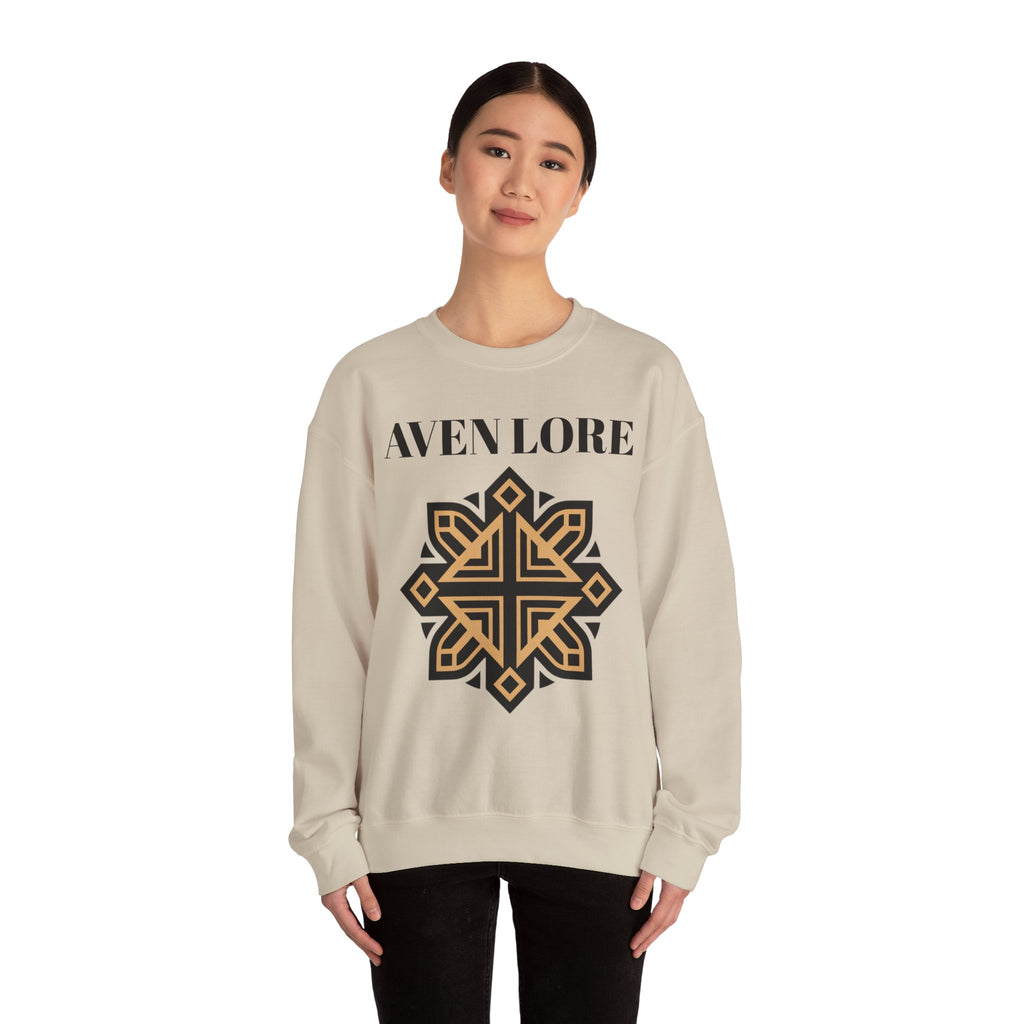 Aven Lore Crewneck Sweatshirt — Geometric Rune Emblem