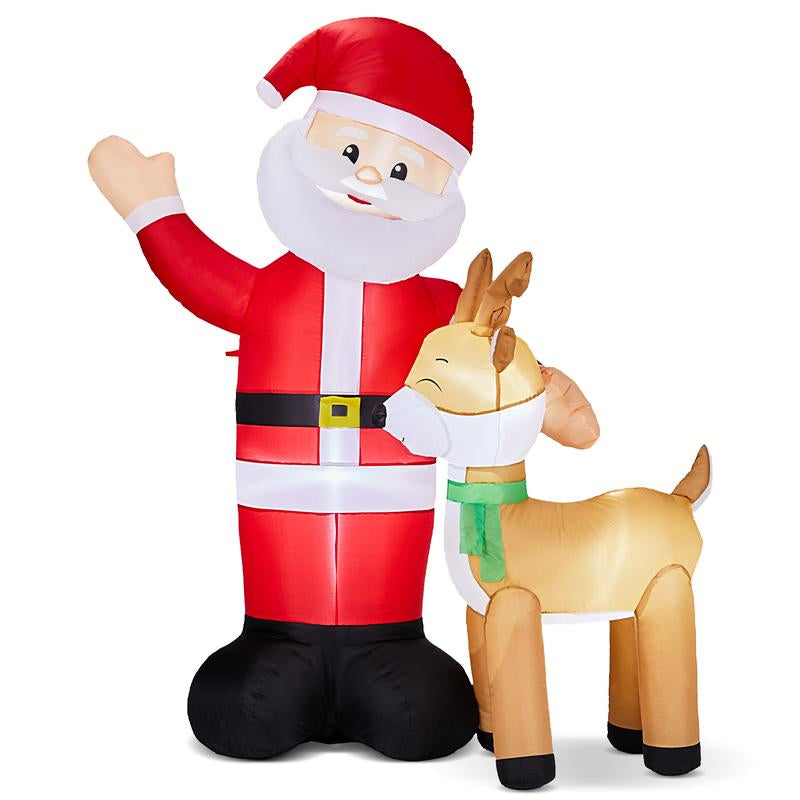 VINGLI Christmas Decorations Outdoor Giant Inflatable Lighted Decor, Blow up Yard Decoration with Electric Blower for Holiday Indoor Outdoor Garden Decor Large Santa Outdoorfun Boxes Gift