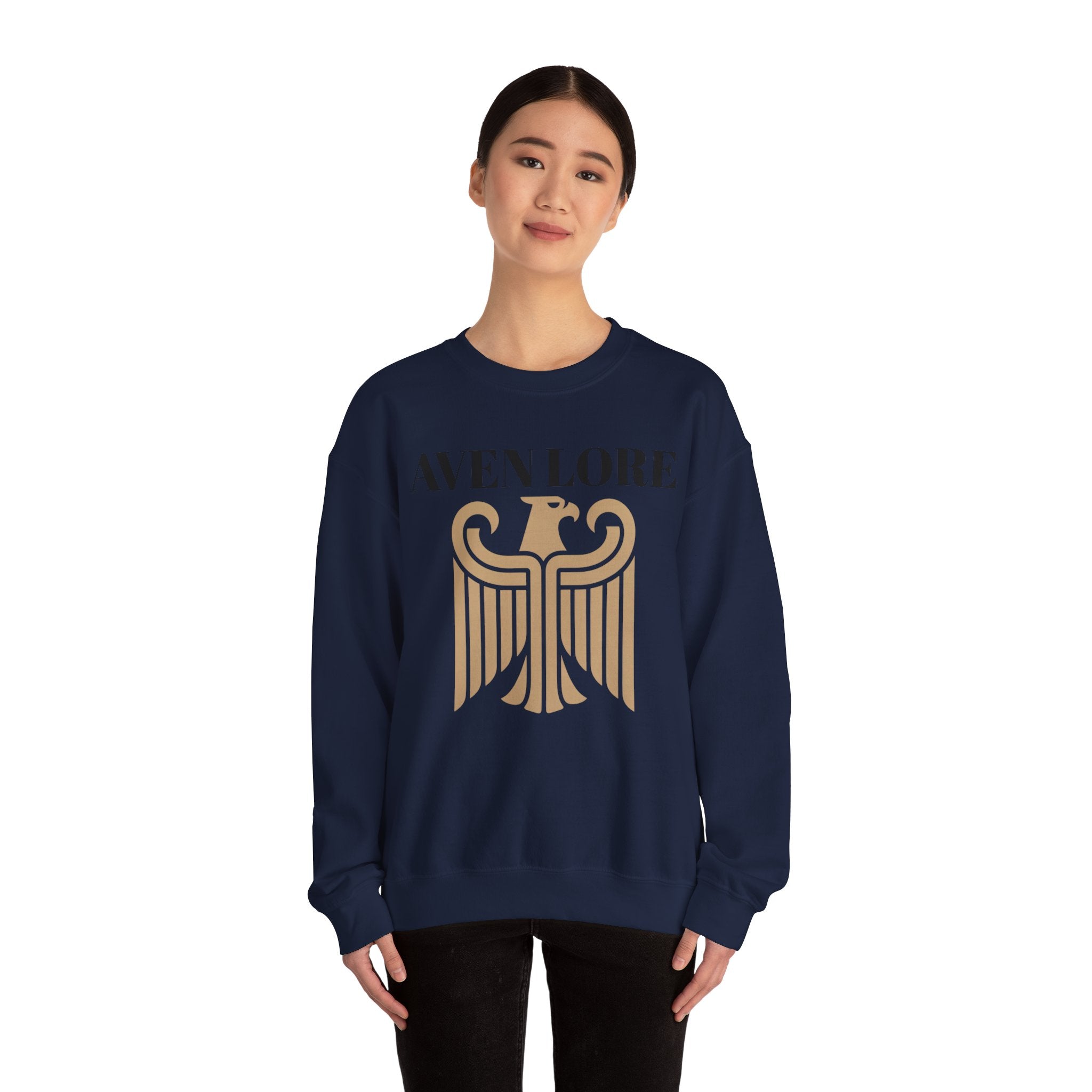 Aven Lore Crewneck Sweatshirt — Vintage Gold Eagle Graphic