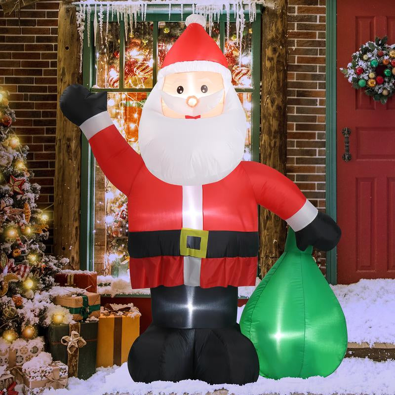 VINGLI Christmas Decorations Outdoor Giant Inflatable Lighted Decor, Blow up Yard Decoration with Electric Blower for Holiday Indoor Outdoor Garden Decor Large Santa Outdoorfun Boxes Gift