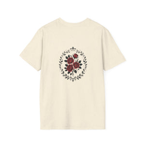 Floral Crest T-Shirt — Vintage Rose Back Print