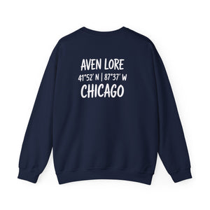 Chicago Coordinates Crewneck Sweatshirt — "Aven Lore" City Pride Pullover
