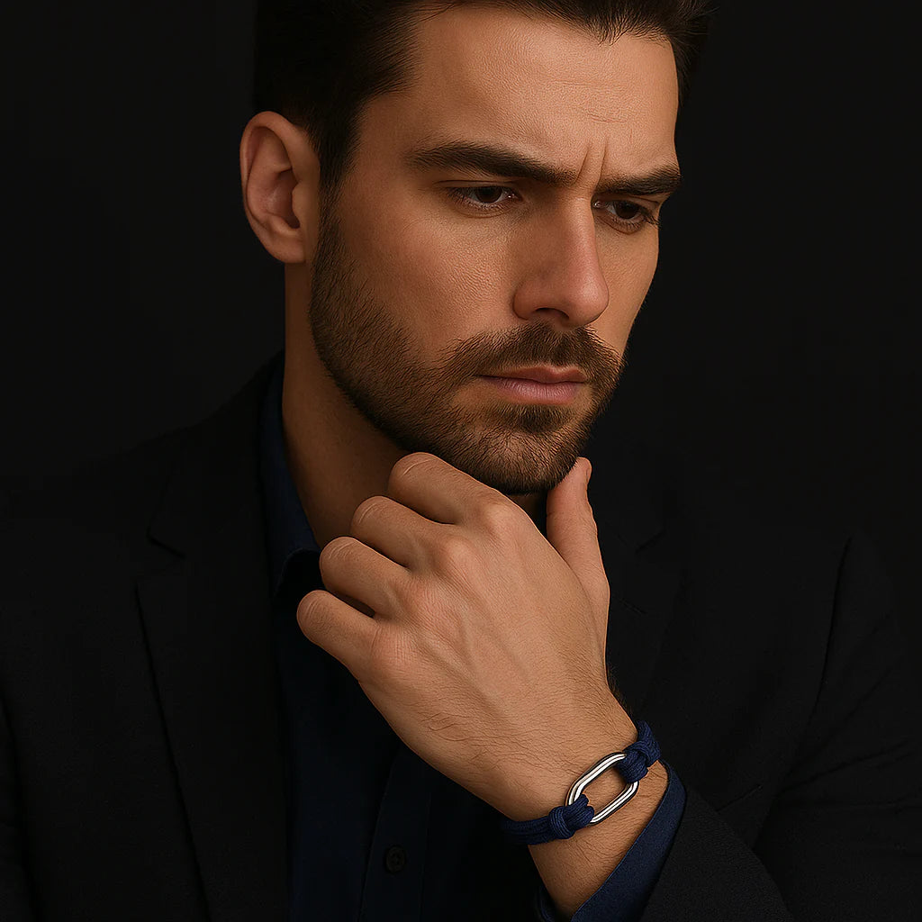 Nautical Navy Blue Rope Bracelet - Stylish Minimalist Accessory for Men and Women with Durable Stainless Steel Clasp
