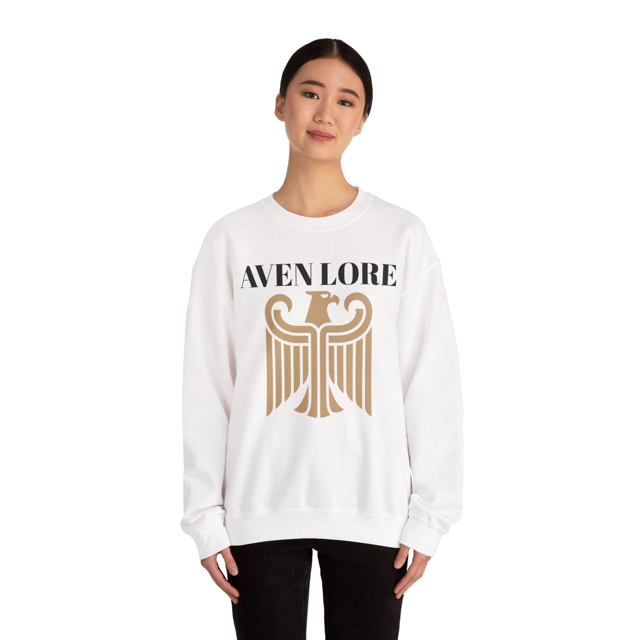 Aven Lore Crewneck Sweatshirt — Vintage Gold Eagle Graphic