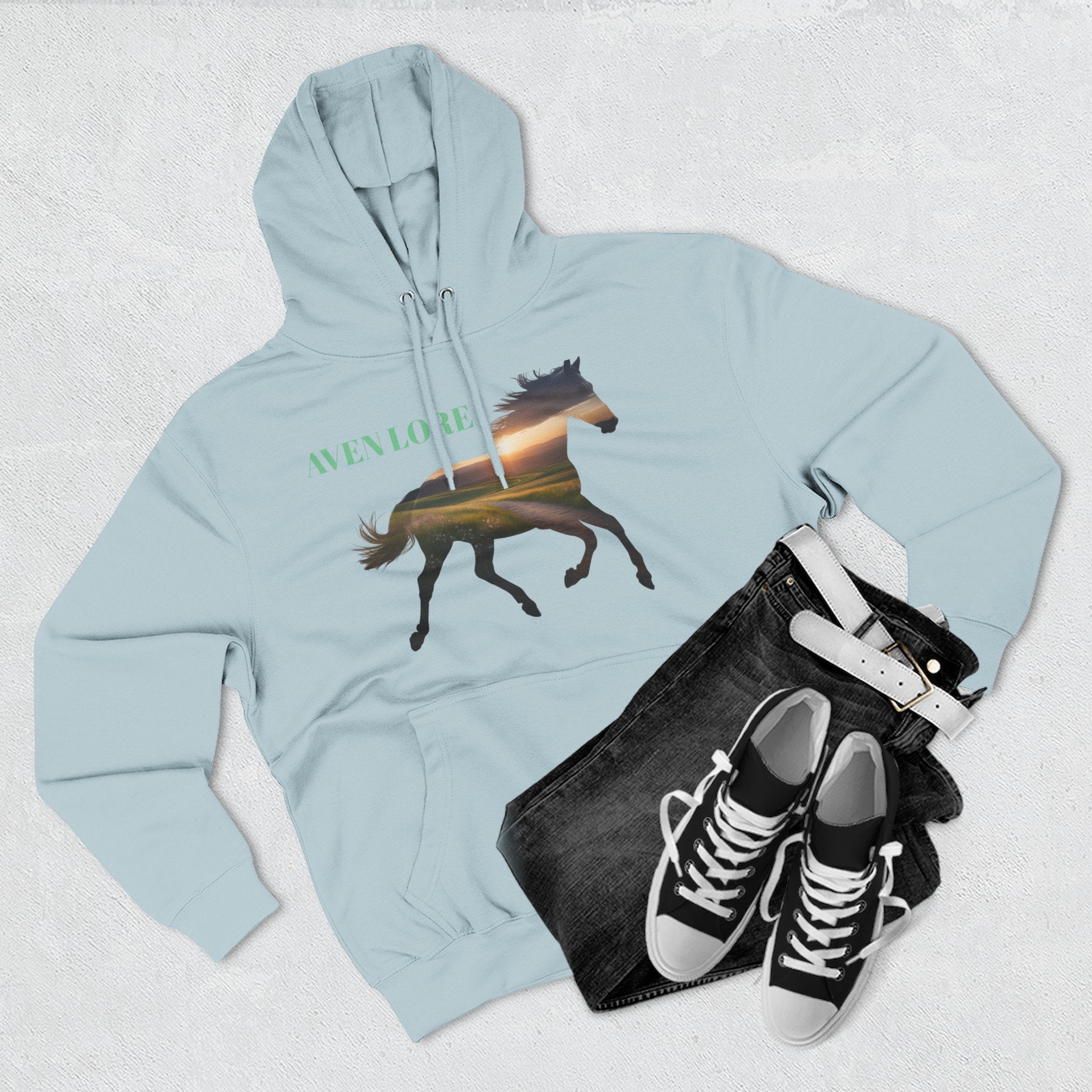 Equestrian Sunset Hoodie, Cozy Horse Lover Fleece Hoodie, Stylish Equine Gift, Perfect for Horse Riding, Warm Layer for Fall