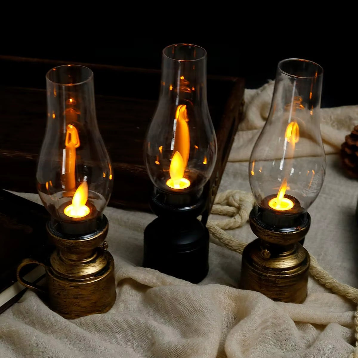 Led Vintage Kerosene Lamp, Electronic Swing Candle, Led Decorative Light Electronic Kerosene Lamp Handheld