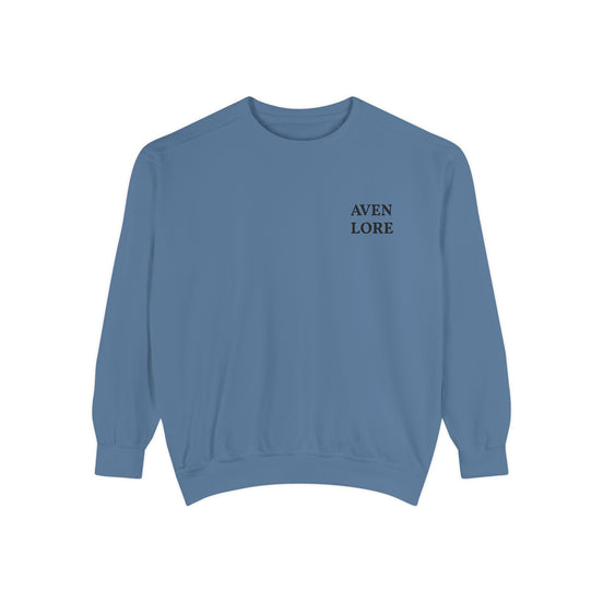 Aven Lore Embroidered Sweatshirt — Minimal White Crewneck
