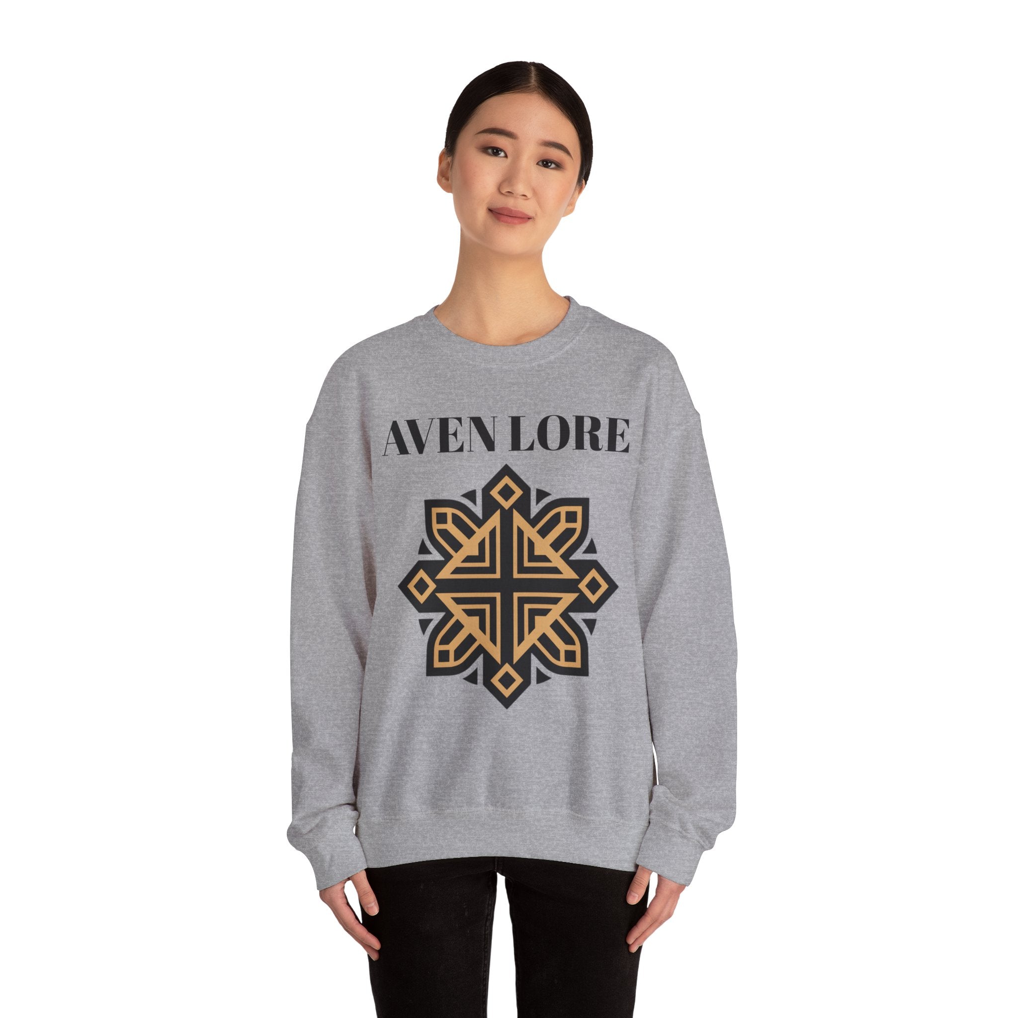 Aven Lore Crewneck Sweatshirt — Geometric Rune Emblem