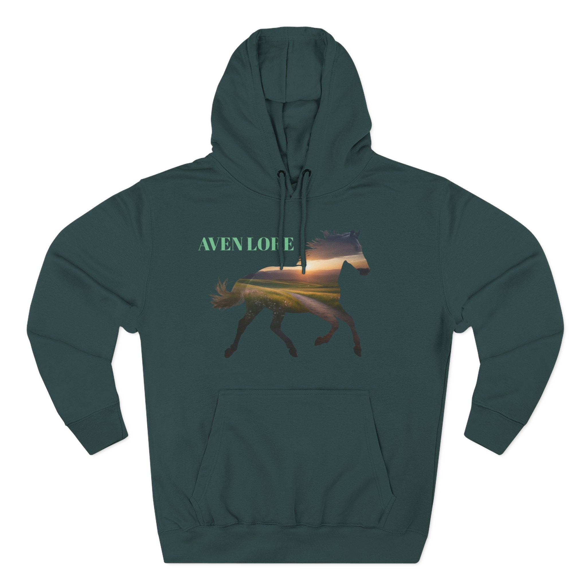 Equestrian Sunset Hoodie, Cozy Horse Lover Fleece Hoodie, Stylish Equine Gift, Perfect for Horse Riding, Warm Layer for Fall