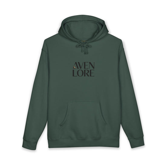 Aven Lore Hoodie — Minimal Logo Front & Ornamental Floral Back Pullover