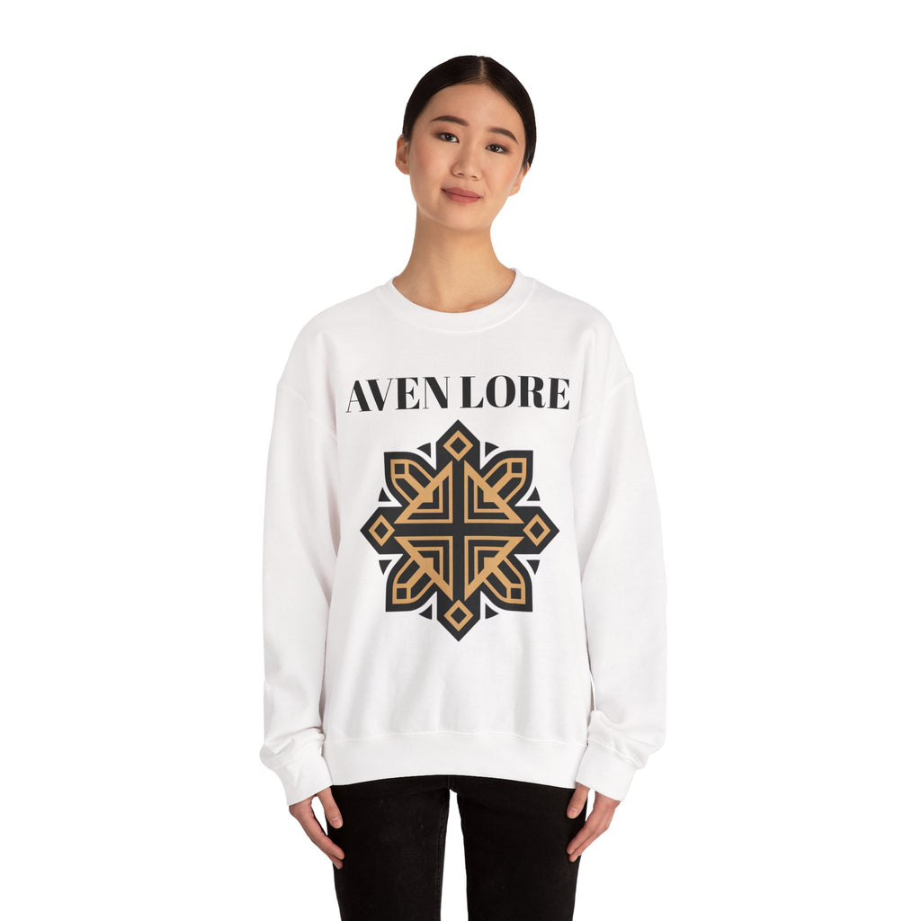 Aven Lore Crewneck Sweatshirt — Geometric Rune Emblem