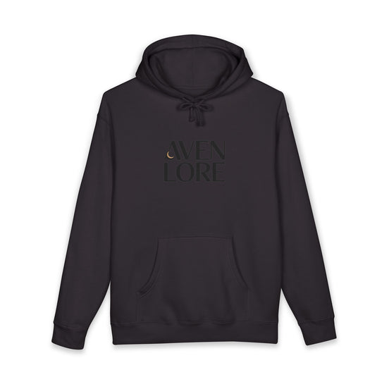 Aven Lore Hoodie — Minimalist Logo Pullover with 3D Block Back Design