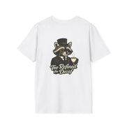 Too Refined for Decaf T-Shirt — Vintage Dapper Raccoon Coffee Tee