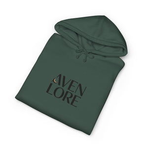 Aven Lore Hoodie — Minimal Logo Front & Ornamental Floral Back Pullover