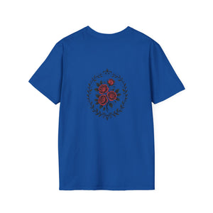 Floral Crest T-Shirt — Vintage Rose Back Print