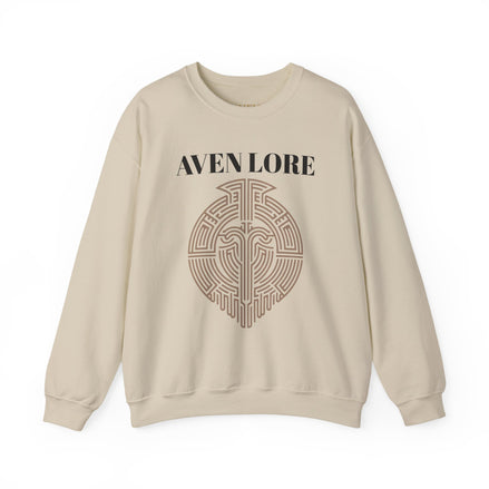 Crewneck Sweatshirt — Aven Lore Maze Logo (Minimalist Spiritual Graphic)