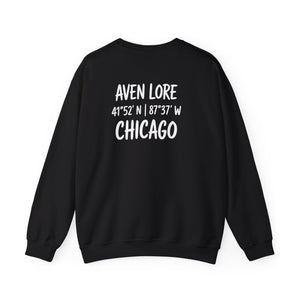 Chicago Coordinates Crewneck Sweatshirt — "Aven Lore" City Pride Pullover