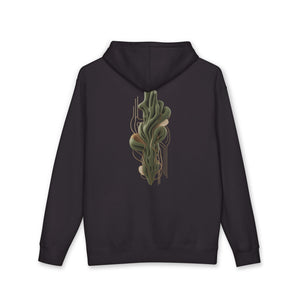 Aven Lore Hoodie — Minimal Brand Logo Hoodie with Abstract Organic Back Print