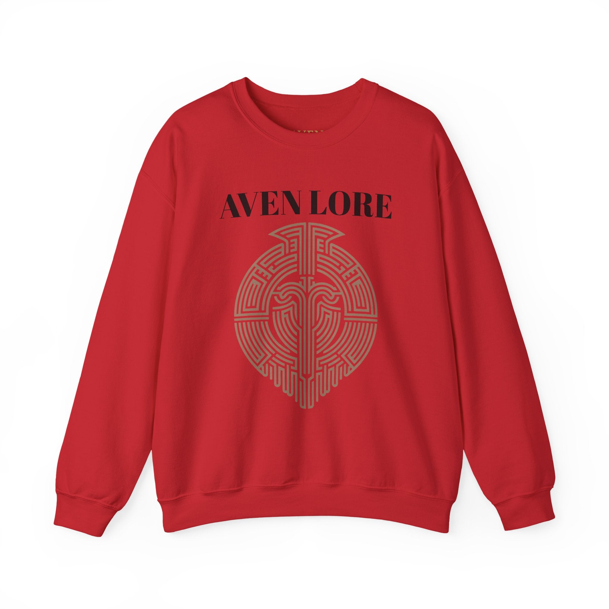 Crewneck Sweatshirt — Aven Lore Maze Logo (Minimalist Spiritual Graphic)