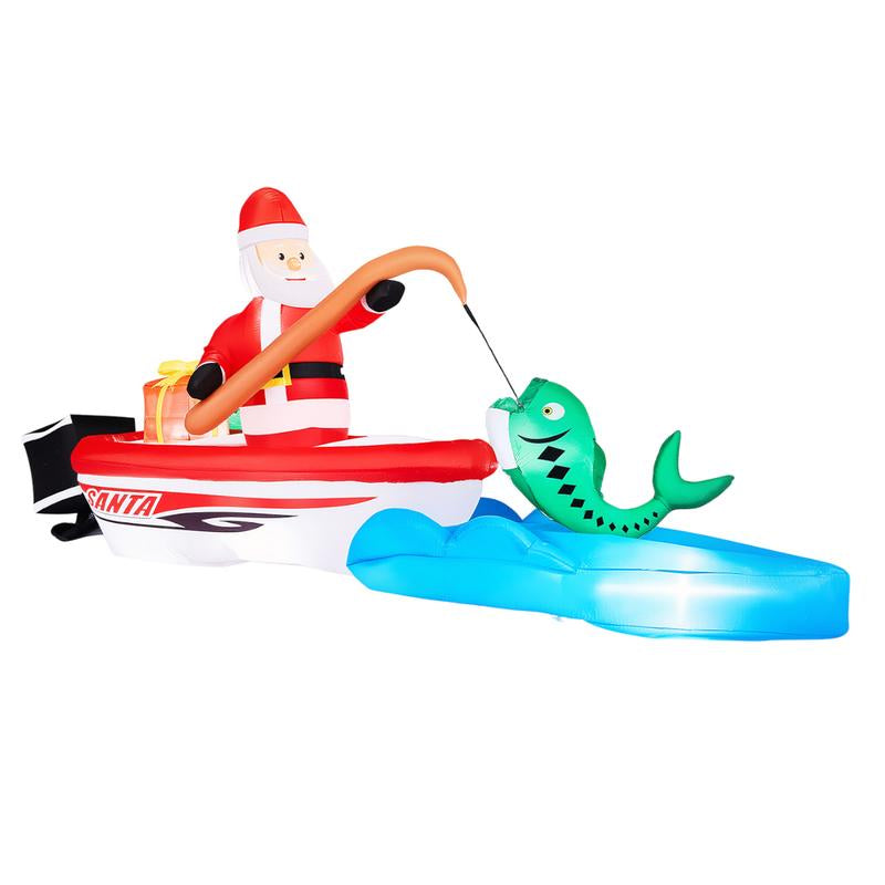 VINGLI Christmas Decorations Outdoor Giant Inflatable Lighted Decor, Blow up Yard Decoration with Electric Blower for Holiday Indoor Outdoor Garden Decor Large Santa Outdoorfun Boxes Gift