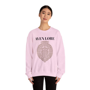 Crewneck Sweatshirt — Aven Lore Maze Logo (Minimalist Spiritual Graphic)