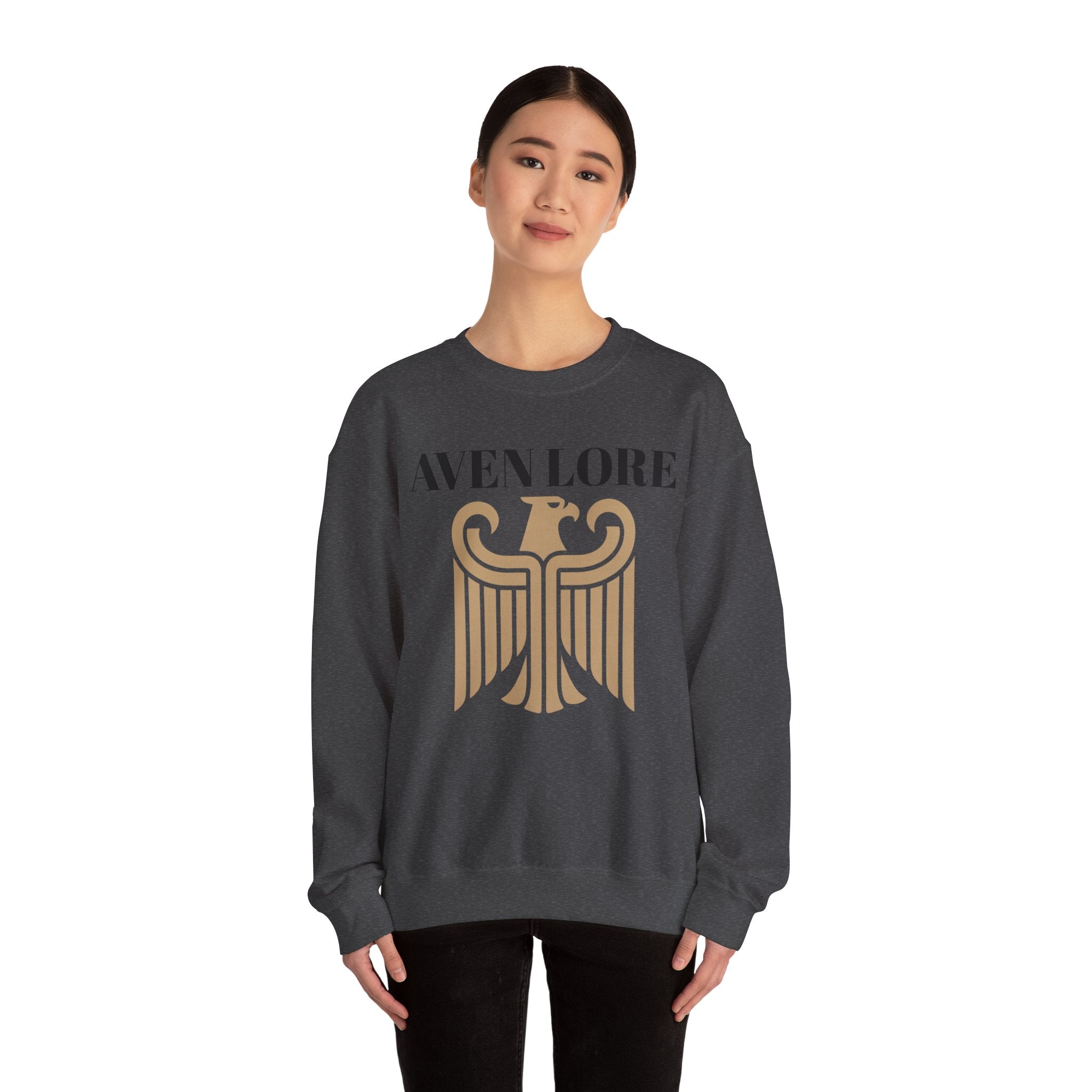 Aven Lore Crewneck Sweatshirt — Vintage Gold Eagle Graphic
