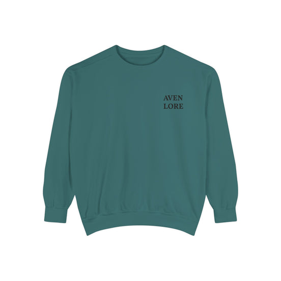 Aven Lore Embroidered Sweatshirt — Minimal White Crewneck