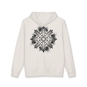 Aven Lore Hoodie — Minimal Logo Front & Ornamental Floral Back Pullover