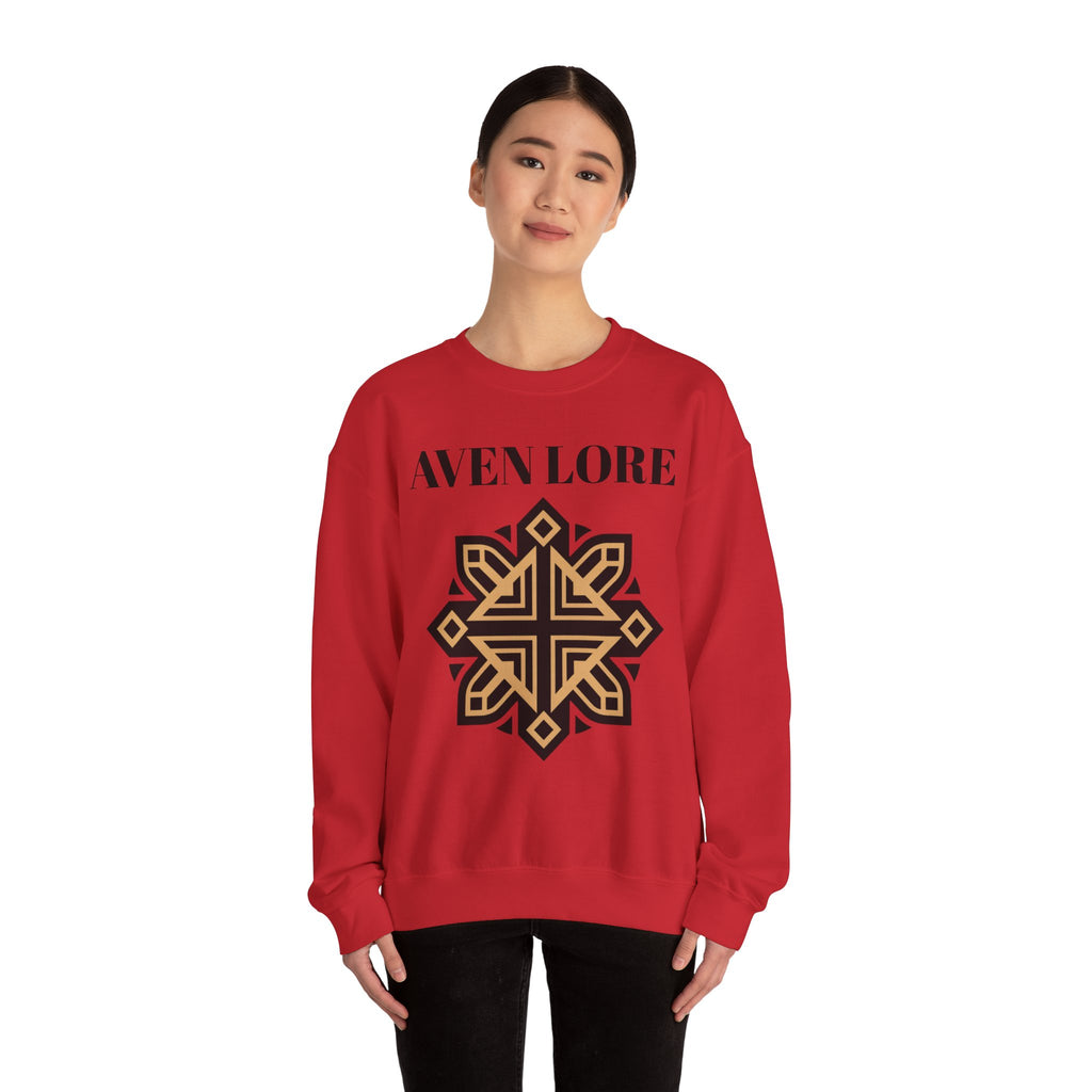 Aven Lore Crewneck Sweatshirt — Geometric Rune Emblem