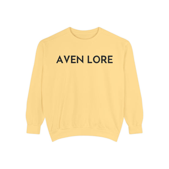 Aven Lore Text Sweatshirt — Minimalist Logo Crewneck