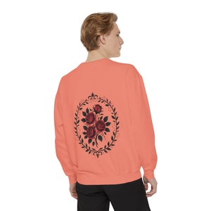 Aven Lore Sweatshirt — Vintage Red Rose Back Print Crewneck