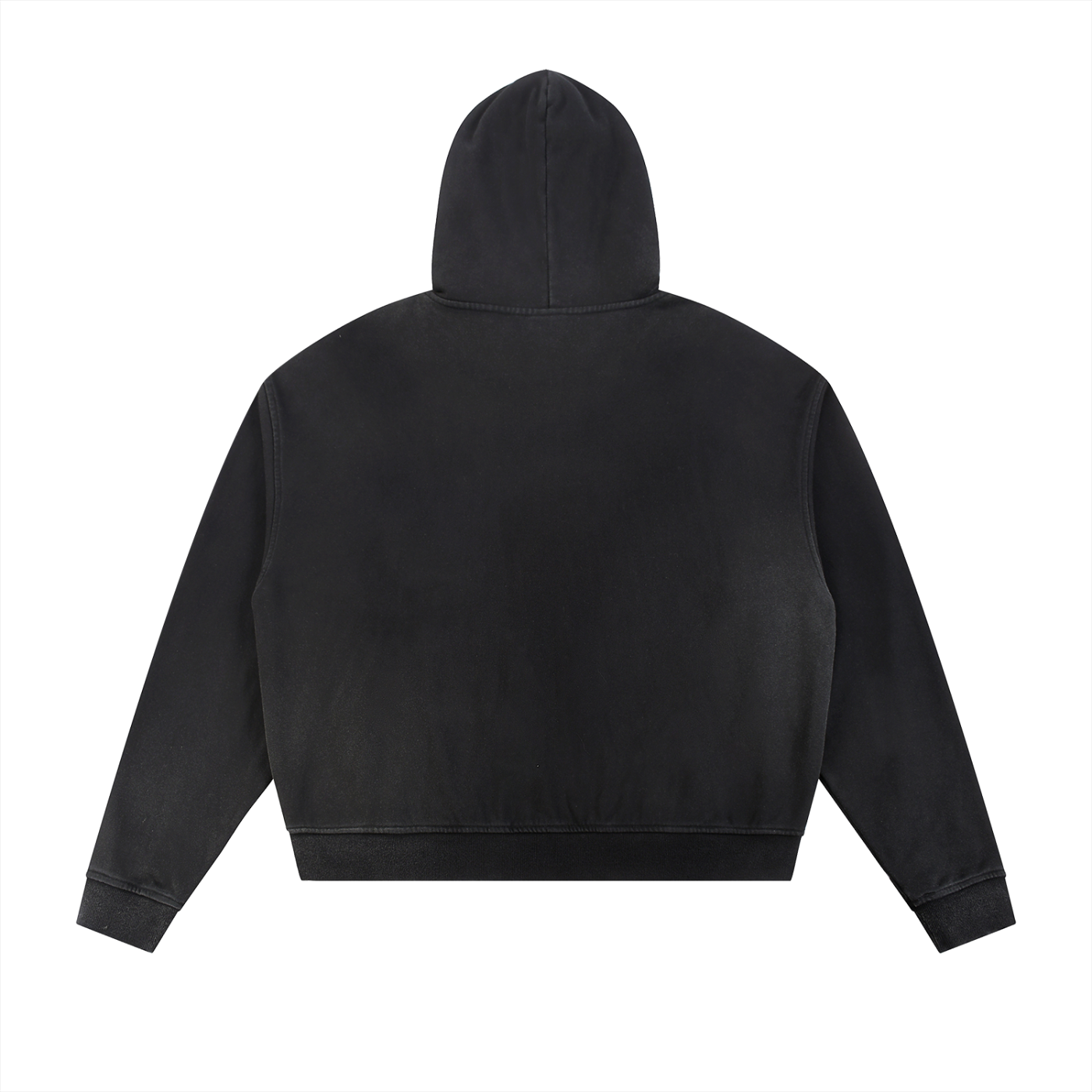 The Vagrant — Sun-Faded Raw-Edge Zip Hoodie
